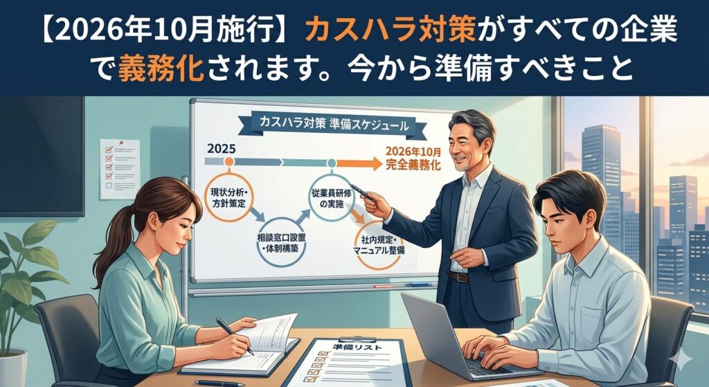 【2026年10月施行】カスハラ対策がすべての企業で義務化されます。今から準備すべきことのサムネイル